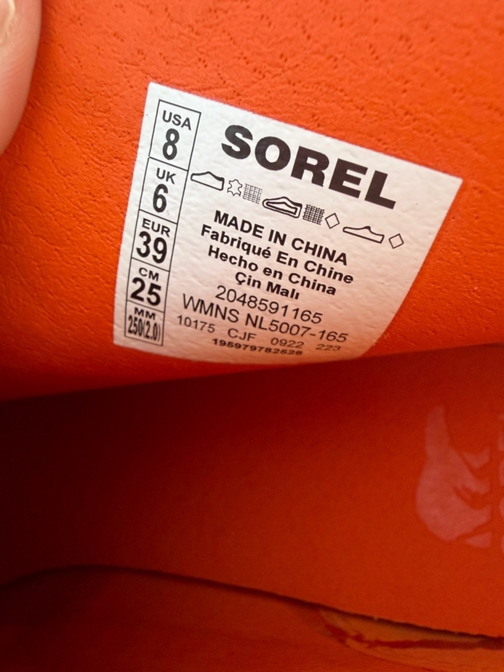 NEW Sorel Women's Brex Heel Zip Boots Size 8 Bleached Ceramic Optimized Orange - Picture 8 of 12